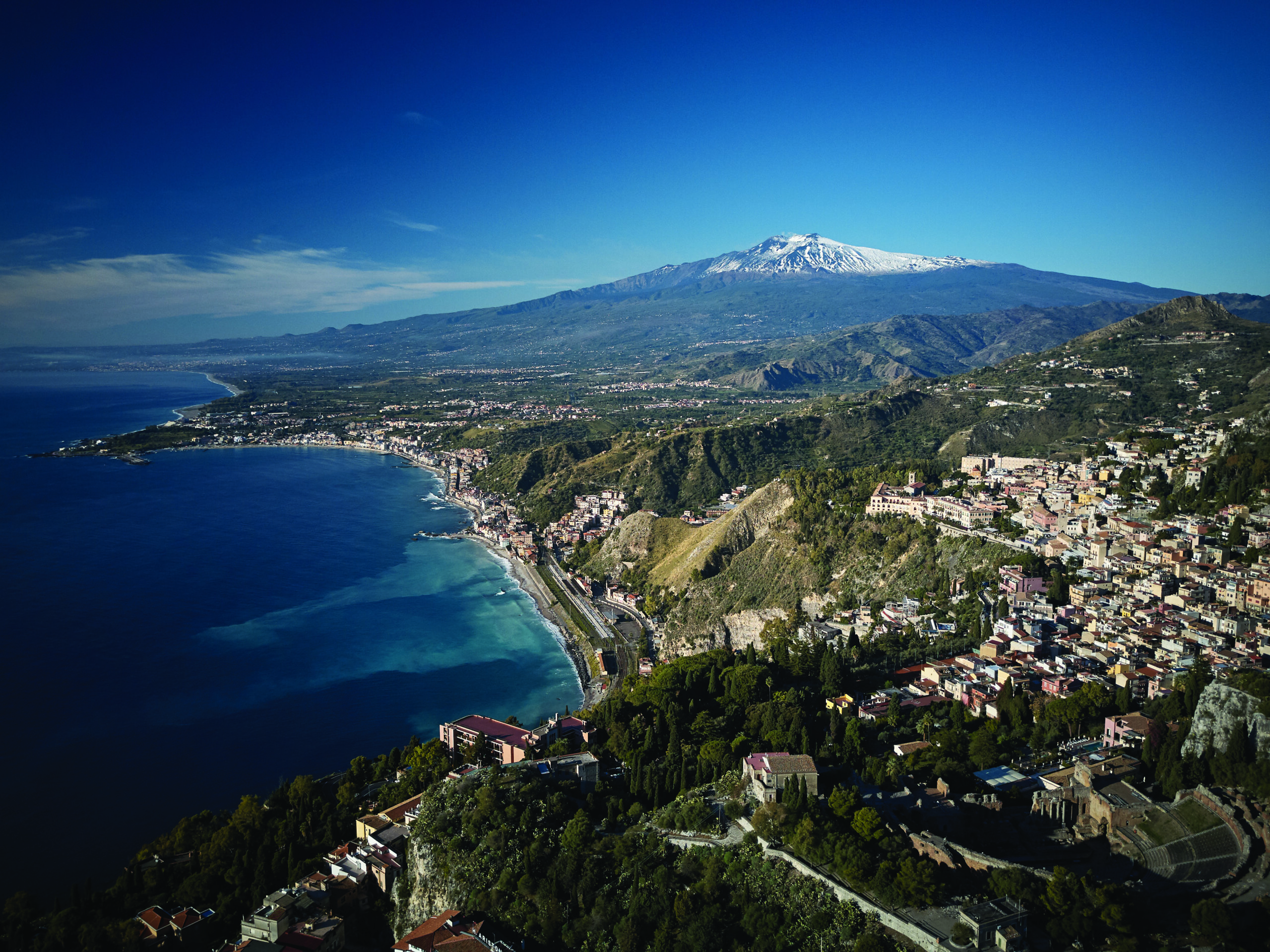 bird's-eye perspective of Taormina