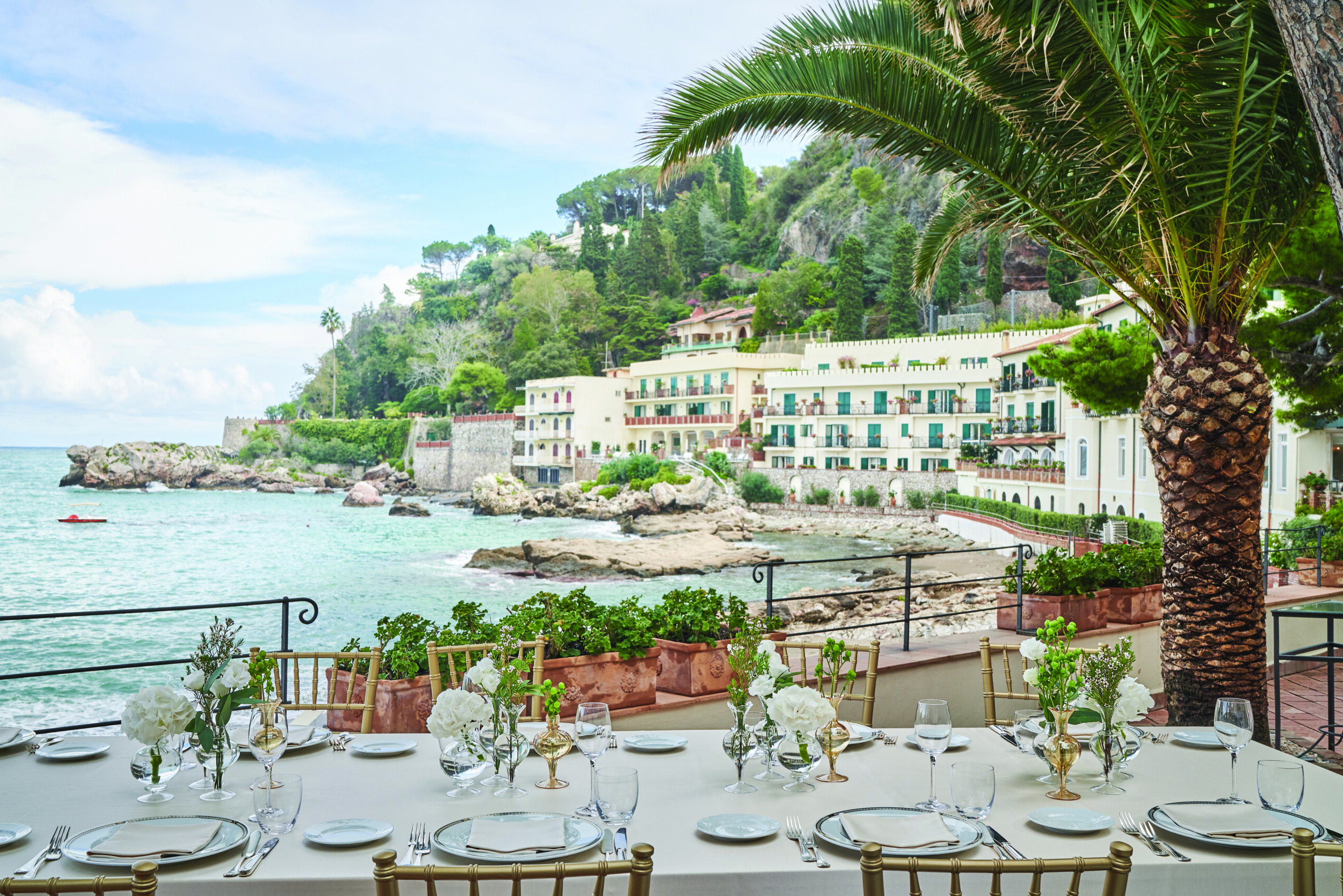 Belmond Villa Sant'andrea view from a wedding reception